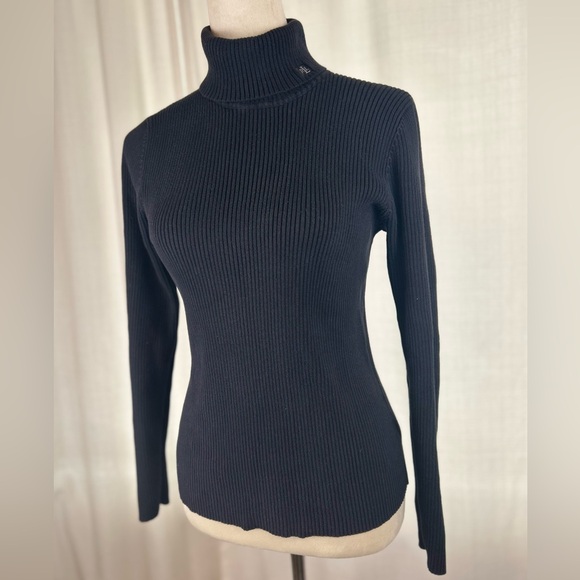 Ralph Lauren Navy Women's Turtleneck Sweater - Picture 2 of 9